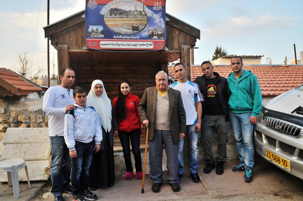 The Shamasneh family in front of their home in Sheikh Jarrah, East Jerusalem 