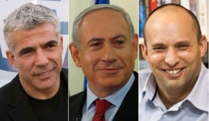 Netanyahu with Lapid and Bennett