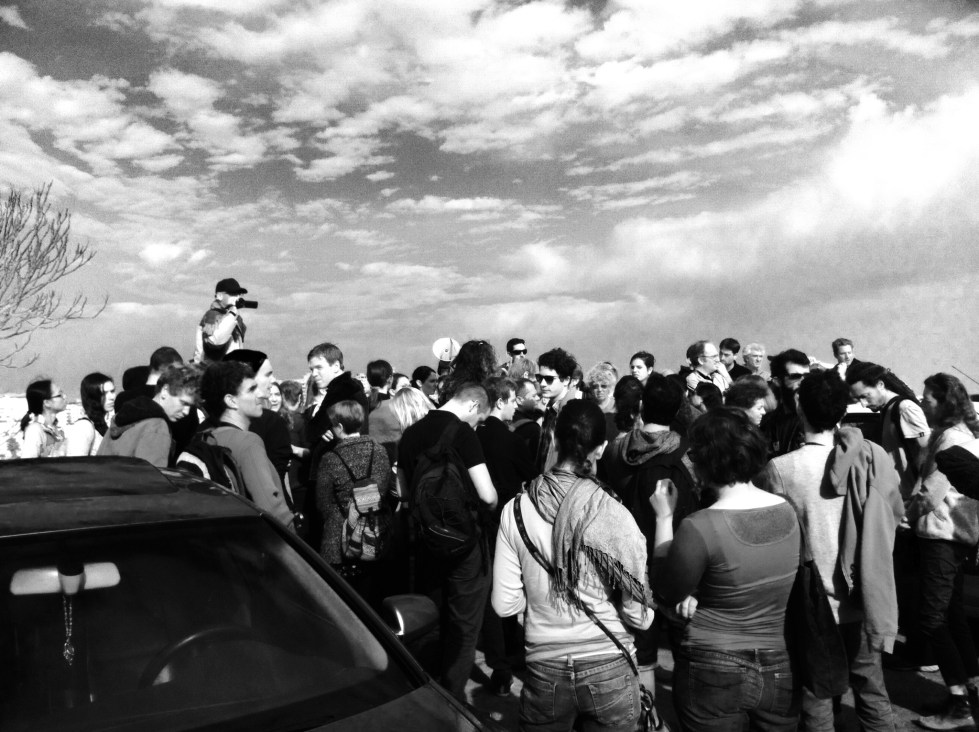 The tour beginning at the entrance to Issawiya